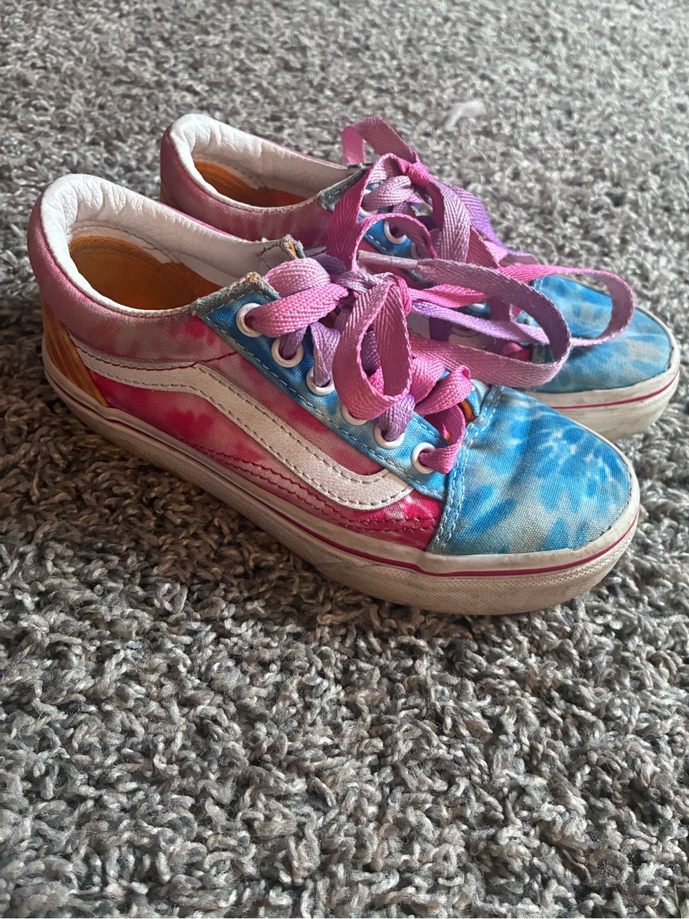 Vans Kids Tie-Dye Canvas Sneakers - Pink & Blue